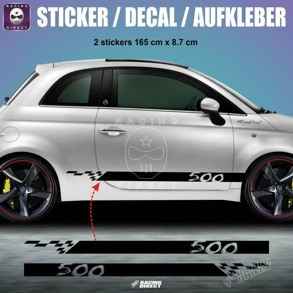 FIAT 500 side skirt sticker decal FIAT ABARTH by XL Shops