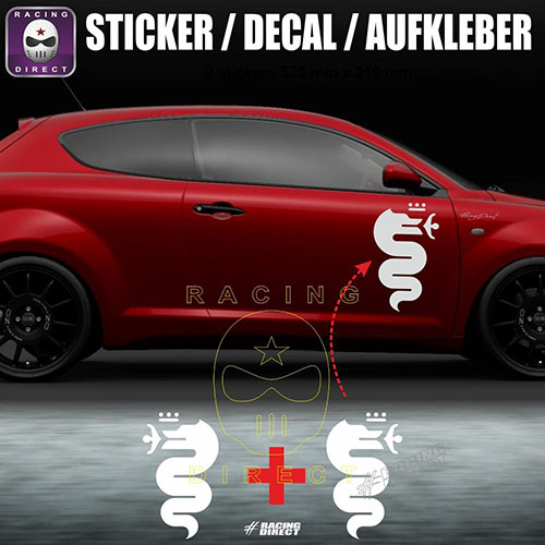 2 dragon sticker decal 520 mm ALFA ROMEO