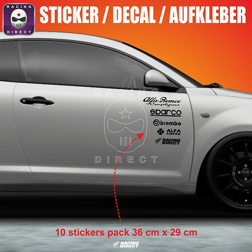 Racing pack 10 stickers ALFA ROMEO