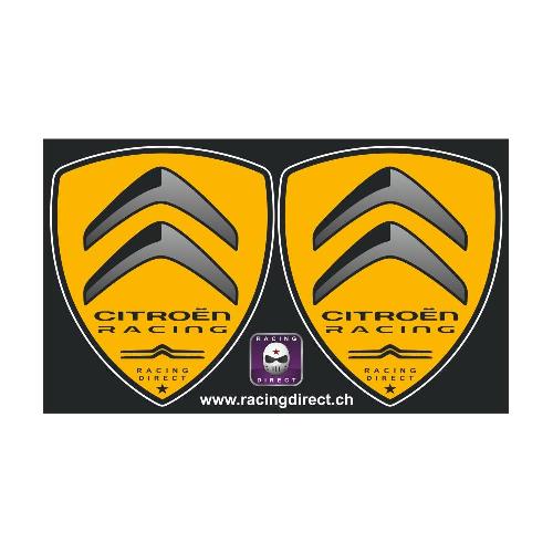 Lot de 2 sticker Citroën Racing noir et jaune CITROEN