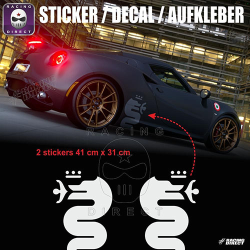 2 stickers dragon 410 mm ALFA ROMEO