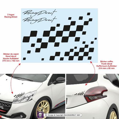 PEUGEOT SPORT Chequered flag sticker decal PEUGEOT