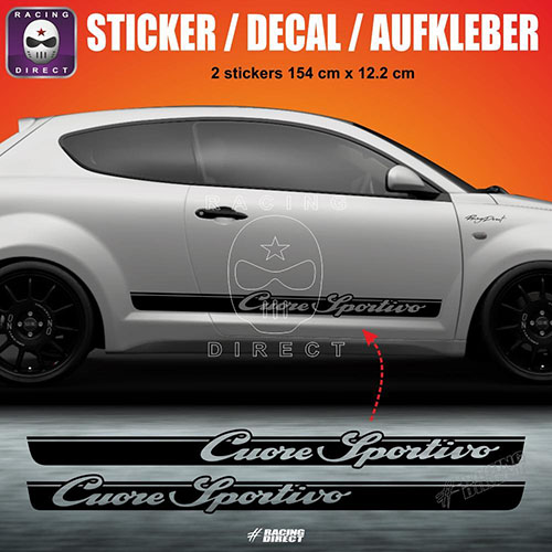 ALFA MITO Cuore Sportivo Seitenstreifen Aufbleber ALFA ROMEO