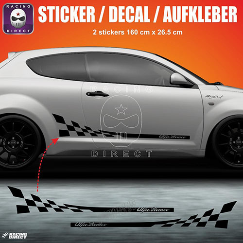 ALFA MITO GTR design side skirt sticker decal ALFA ROMEO