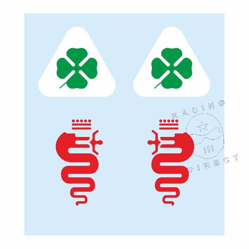 ALFA ROMEO Vintage 4 sticker dragon et quadrifoglio verde ALFA ROMEO