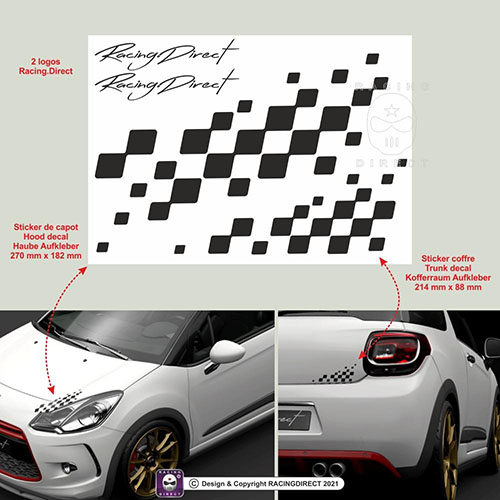 Sticker damier racing CITROEN