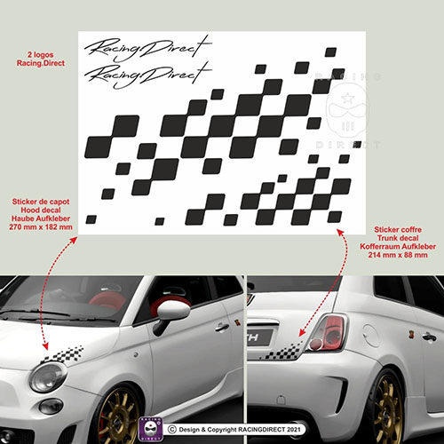 Sticker damier racing FIAT ABARTH