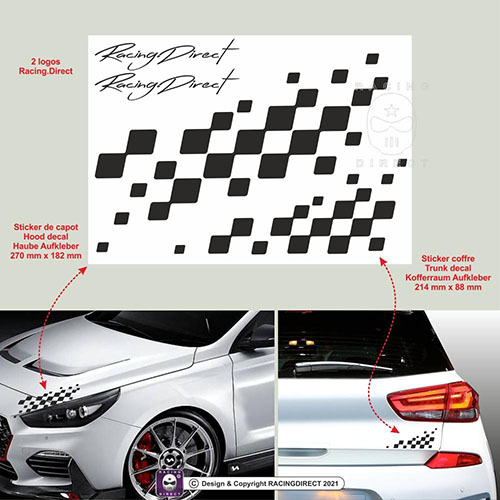 Sticker damier racing HYUNDAI