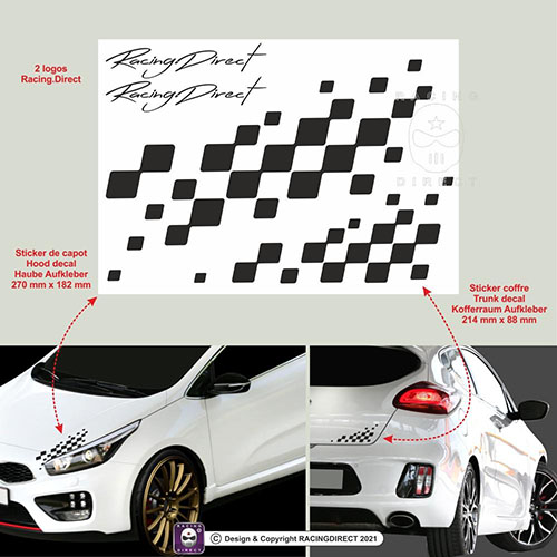 Sticker damier racing KIA