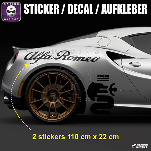 2 sticker decal logo ALFA ROMEO 110 cm ALFA ROMEO