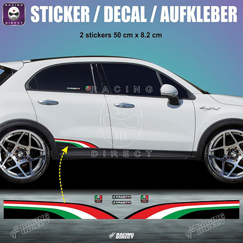 Sticker bas de caisse ITALIA tricolore FIAT ABARTH