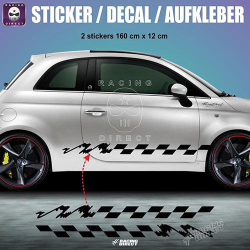 Funny 500 Seitenstreifen Aufbleber FIAT ABARTH