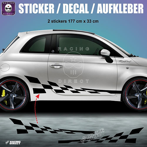 GTR side skirt sticker decal FIAT ABARTH