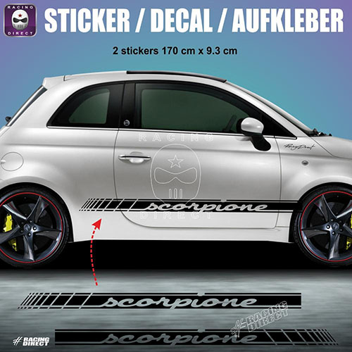 SCORPIONE RACING Seitenstreifen Aufbleber FIAT ABARTH