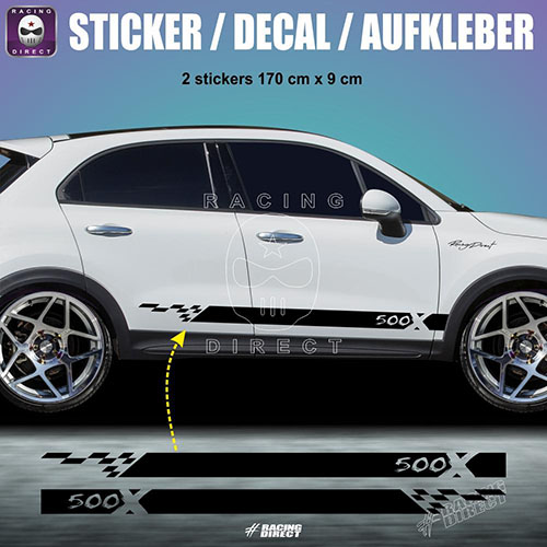 FIAT 500X side skirt sticker decal FIAT ABARTH