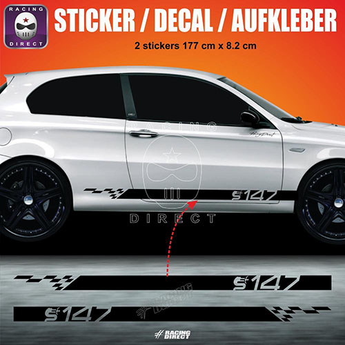 ALFA 147 side skirt sticker decal 177 cm ALFA ROMEO