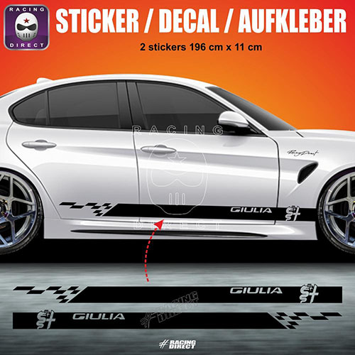 ALFA GIULIA side skirt sticker decal 196 cm ALFA ROMEO