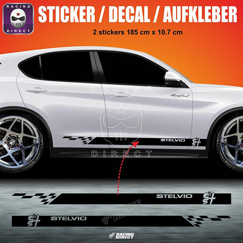  ALFA STELVIO side skirt sticker decal 185 cm ALFA ROMEO