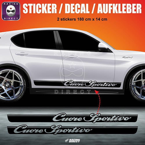 CUORE SPORTIVO ALFA ROMEO side skirt sticker decal ALFA ROMEO