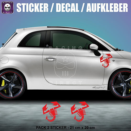 2 adesivi Scorpion Abarth 21 cm FIAT ABARTH