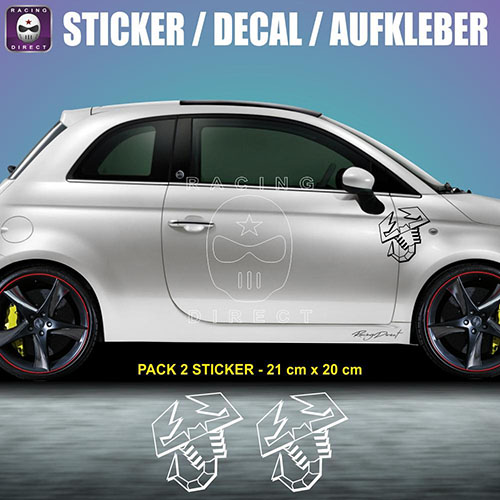 2 adesivi Scorpion Outline Abarth 21 cm FIAT ABARTH