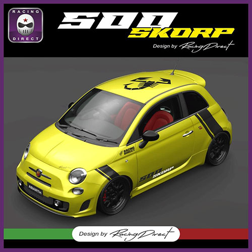 FIAT 500 SKORP Autografik Seitenstreifen FIAT ABARTH