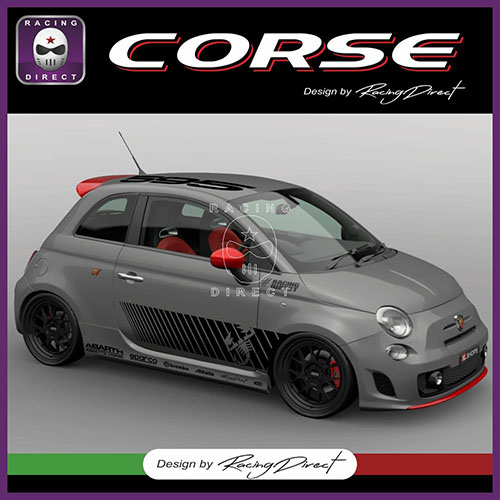  Grafica adesivi completa dell'auto FIAT 500 CORSE FIAT ABARTH