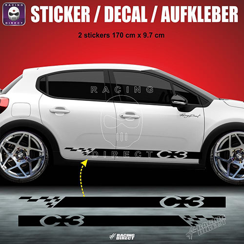 C3 side skirt sticker decal 170 cm CITROEN