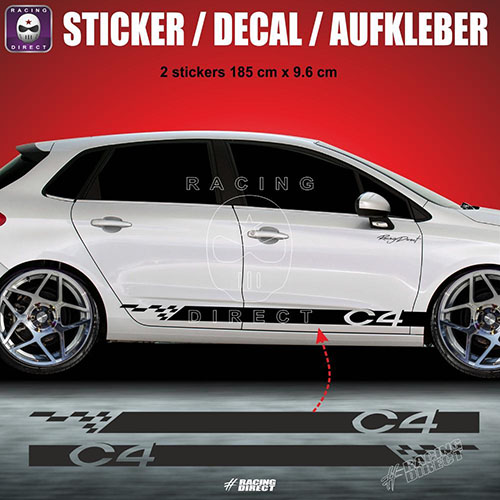 C4 side skirt sticker decal 185 cm CITROEN