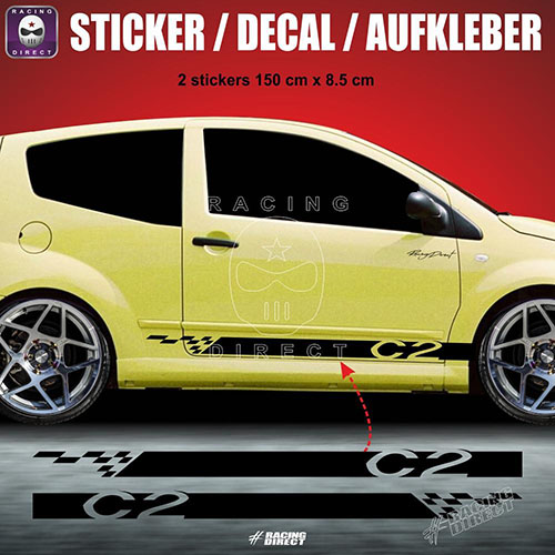 C2 side skirt sticker decal 150 cm CITROEN