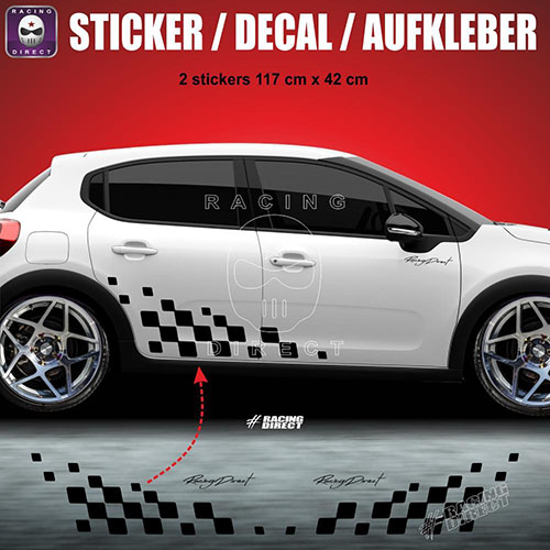 2 chequered flag sticker decal 117 cm CITROEN