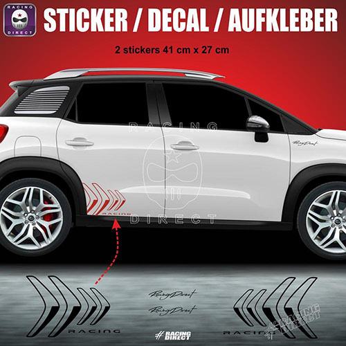 2 stickers CHEVRONS RACING 41 cm CITROEN