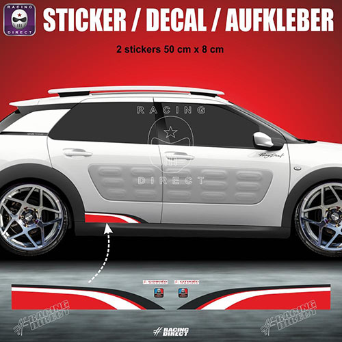 Tricolor CITROEN RACING  side skirt sticker decal CITROEN