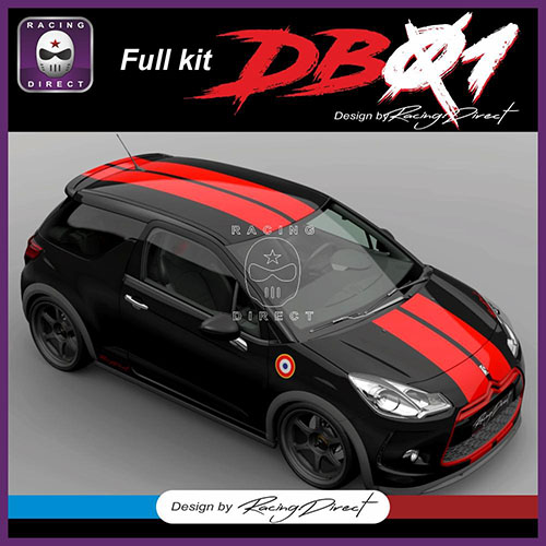 Kit autocollant double bande RACING DB01 CITROEN