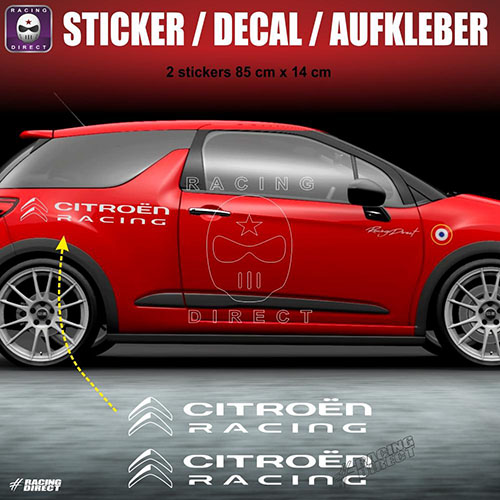 2 CITROEN RACING sticker decal 85 cm CITROEN