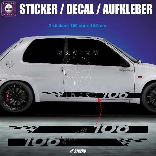 PEUGEOT 106 side skirt sticker decal PEUGEOT