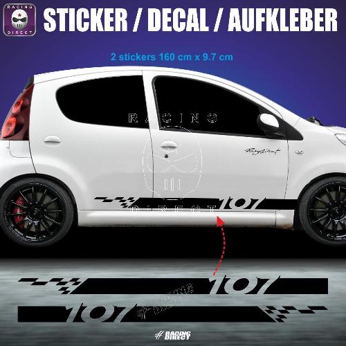 PEUGEOT 107 side skirt sticker decal PEUGEOT