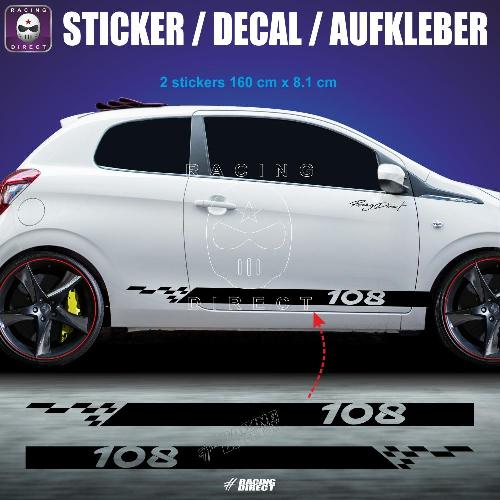 PEUGEOT 108 side skirt sticker decal PEUGEOT