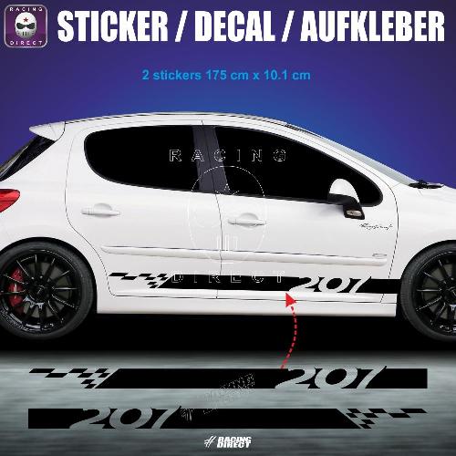 PEUGEOT 207 side skirt sticker decal PEUGEOT