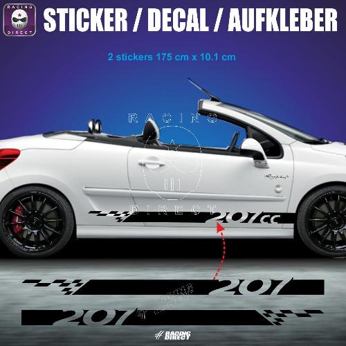 PEUGEOT 207cc side skirt sticker decal PEUGEOT