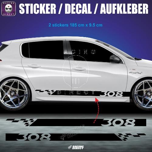 PEUGEOT 308 side skirt sticker decaL PEUGEOT