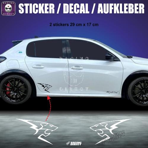 2 LION PEUGEOT SPORT sticker decal 29 cm PEUGEOT