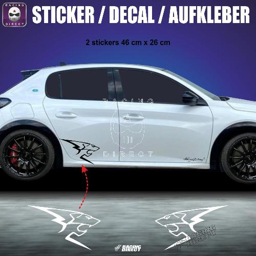 2 LION PEUGEOT SPORT sticker decal 46 cm PEUGEOT