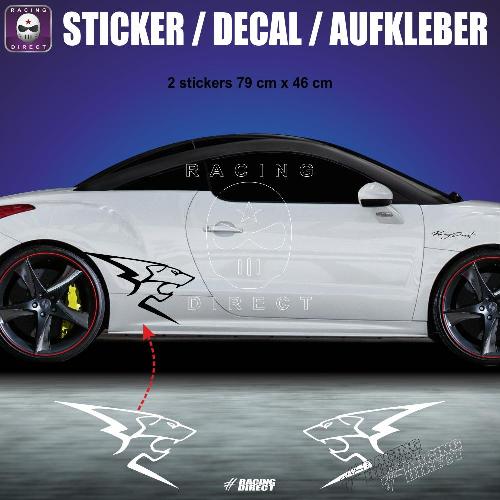 2 LION PEUGEOT SPORT sticker decal 79 cm PEUGEOT