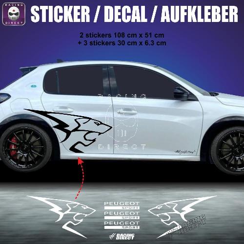 2 LION PEUGEOT SPORT sticker decal 108 cm PEUGEOT