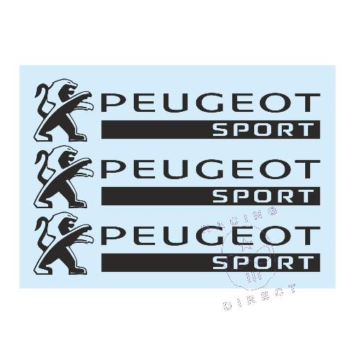 PEUGEOT SPORT pack 3 stickers 30 cm PEUGEOT