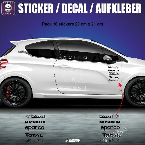 Racing pack 10 Aufkleber Design 2020 PEUGEOT