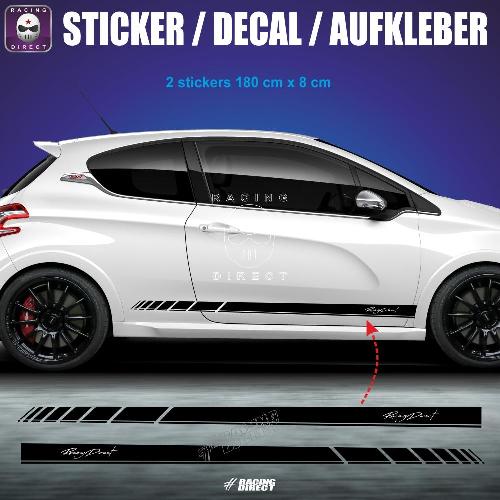 PEUGEOT 208 207 206 Racing side skirt sticker decal PEUGEOT