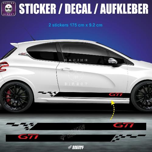 PEUGEOT 208 GTI Racing side skirt sticker decal PEUGEOT