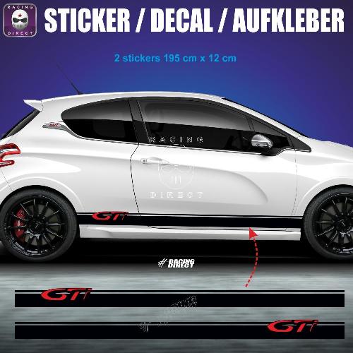 PEUGEOT 208 GTI trackday side skirt sticker decal PEUGEOT